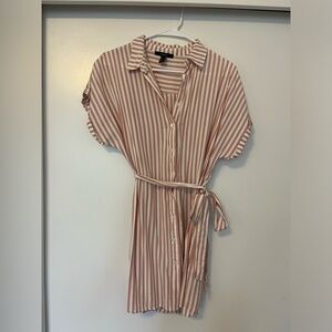 Pink and white striped dress